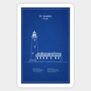 St. Marks Lighthouse - Florida - AD Sticker